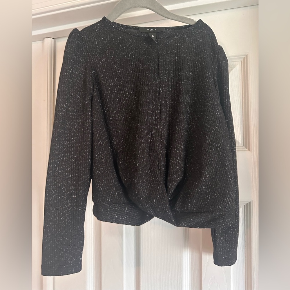 Aqua Girls black sparkle top